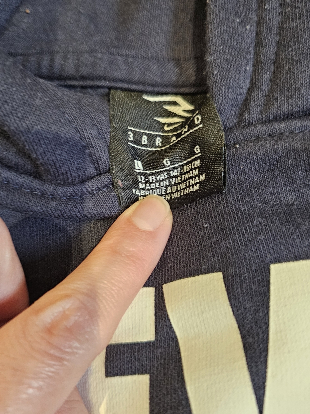 Nike Kids Navy Blue Shirt with Cream Graphic